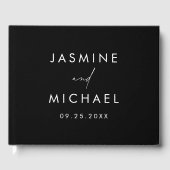 Moderne Schwarz-Weiß-Foto-Hochzeit Gästebuch (Vorderseite)