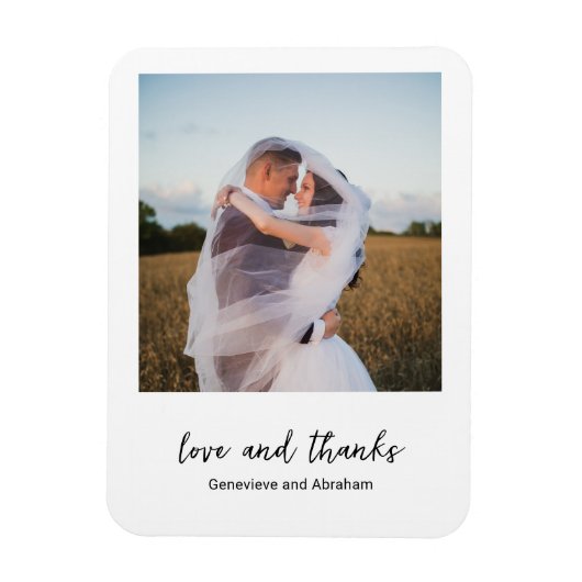 Moderne Schwarz-Weiß-Foto-Hochzeit Magnet (Vertikal)