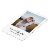 Moderne Schwarz-Weiß-Foto-Hochzeit Magnet (Linke Seite)