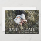 Moderne Schwarz-Weiß-Foto-Hochzeit Rett Save The Date (Vorne/Hinten)