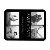 Moderne Schwarz-Weiß-Foto-Hochzeit rettet das Datu Magnet (Horizontal)