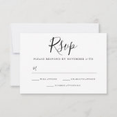 Moderne Schwarz-Weiß-Foto-Hochzeit RSVP Karte (Rückseite)