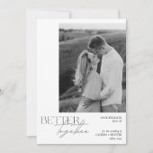 Moderne Schwarz-Weiß-Foto-Hochzeit Save The Date (Vorderseite)