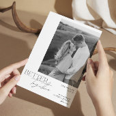 Moderne Schwarz-Weiß-Foto-Hochzeit Save The Date