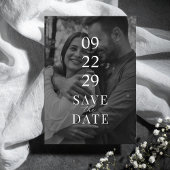Moderne Schwarz-Weiß-Foto-Hochzeit Save The Date