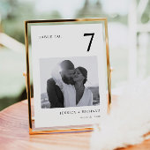 Moderne Schwarz-Weiß-Foto-Hochzeit Tischnummer