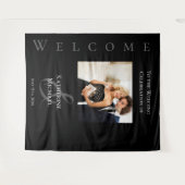 Moderne Schwarz-Weiß-Foto-Hochzeit- Wandteppich (Vorderseite (Horizontal))