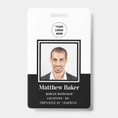 Moderne Schwarz-Weiß-Foto mit Name des Mitarbeiter Ausweis (Vorderseite)