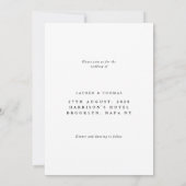 Moderne Schwarz-Weiß-Foto-Rahmen-Hochzeit Einladung (Rückseite)