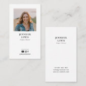 Moderne Schwarz-Weiß-Foto-Social Media Visitenkarte (Vorne/Hinten)