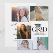 Moderne Schwarz-Weiß-Fotocollage Einladung (Vorne/Hinten)