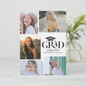 Moderne Schwarz-Weiß-Fotocollage Einladung (Stehend Vorderseite)