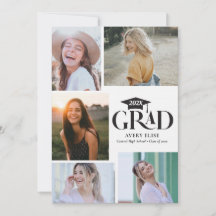 Moderne Schwarz-Weiß-Fotocollage Einladung