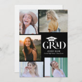 Moderne Schwarz-Weiß-Fotocollage Einladung (Vorne/Hinten)