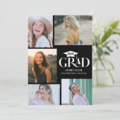 Moderne Schwarz-Weiß-Fotocollage Einladung (Stehend Vorderseite)