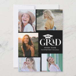 Moderne Schwarz-Weiß-Fotocollage Einladung