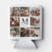 Moderne Schwarz-Weiß-Fotocollage-Keepake Dosenkühler (Rückseite)