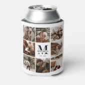 Moderne Schwarz-Weiß-Fotocollage-Keepake Dosenkühler (Kanne Rückseite)