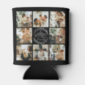 Moderne Schwarz-Weiß-Fotocollage Keepake kann Dosenkühler (Rückseite)