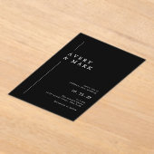 Moderne Schwarz-Weiß-Fotocollage QR Code Hochzeit Acryleinladungen (Ablage )