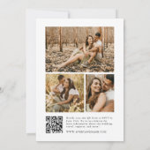 Moderne Schwarz-Weiß-Fotocollage QR Code Hochzeit Einladung (Rückseite)