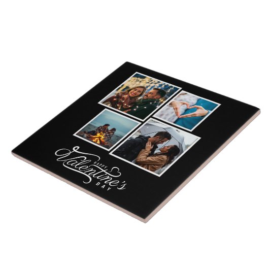 Moderne Schwarz-Weiß-Fotocollage-Valentine Fliese (Seite)