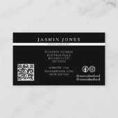 Moderne Schwarz-Weiß-Fotografie QR-Code Visitenkarte (Rückseite)