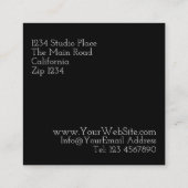 Moderne Schwarz-Weiß-Fotografien Platz Quadratische Visitenkarte (Rückseite)