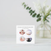 Moderne Schwarz-Weiß-Fotografien Platz Quadratische Visitenkarte (Stehend Vorderseite)