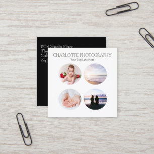 Moderne Schwarz-Weiß-Fotografien Platz Quadratische Visitenkarte