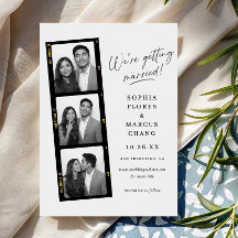 Moderne Schwarz-Weiß-Fotostreifen-Hochzeit
