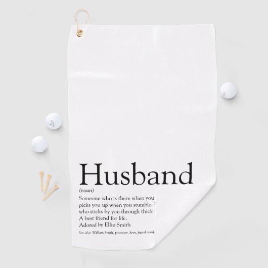 Moderne Schwarz-Weiß-Fun-Definition Golfhandtuch (Insitu)