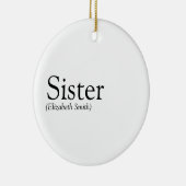 Moderne Schwarz-Weiß-Fun-Sister-Definition Keramik Ornament (Rechts)
