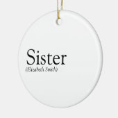 Moderne Schwarz-Weiß-Fun-Sister-Definition Keramik Ornament (Links)