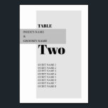 Moderne Schwarz-Weiß-Gästebetten Tischnummer<br><div class="desc">Modernes, minimalistisches Hochzeitsdesign in Schwarz und Weiß. Ein einzigartiges Design, das zeitgenössische Elemente und Typografie verwendet. Ein schlichtes Schwarz-Weiß-Design mit modernen Formen. Ein stilvolles, modernes abstraktes Hochzeitsdesign, das für alle Arten von Hochzeiten geeignet ist. Passen Sie die Anzahl an und erwerben Sie jede Tabellennummer individuell, je nachdem, wie viele Tischnummern...</div>