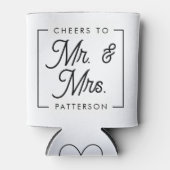 Moderne Schwarz-Weiß-Gastgeschenke Hochzeiten Dosenkühler (Vorderseite)