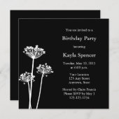 Moderne Schwarz-Weiß Geburtstagsparty Einladung (Vorne/Hinten)