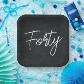 Moderne Schwarz-Weiß-Geburtstagsparty Pappteller (Party)