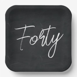 Moderne Schwarz-Weiß-Geburtstagsparty Pappteller