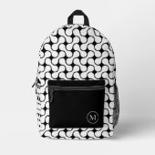 Moderne Schwarz-Weiß-Geometrie Bedruckter Rucksack (Vorderseite)