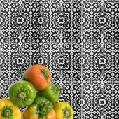 Moderne Schwarz-Weiß-Geometrie Fliese