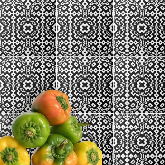 Moderne Schwarz-Weiß-Geometrie Fliese