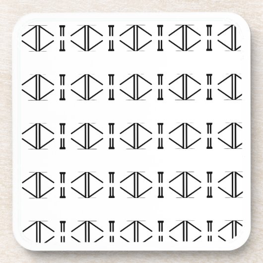 Moderne Schwarz-Weiß-Geometrie Getränkeuntersetzer (Vorderseite)