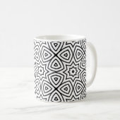 Moderne Schwarz-Weiß-Geometrie Kaffeetasse (VorderseiteRechts)