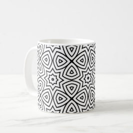 Moderne Schwarz-Weiß-Geometrie Kaffeetasse