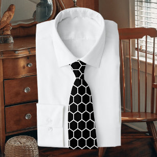 Moderne Schwarz-Weiß-Geometrie Krawatte