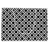 Moderne Schwarz-Weiß-Geometrie, Monogramm und Name Große Geschenktüte (Rückseite)