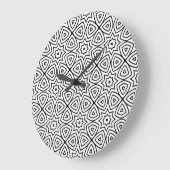 Moderne Schwarz-Weiß-Geometrie-Muster Große Wanduhr (Winkel)