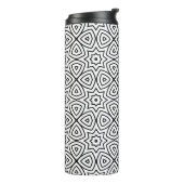 Moderne Schwarz-Weiß-Geometrie-Muster  Thermosbecher (Nach links gedreht)