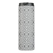 Moderne Schwarz-Weiß-Geometrie-Muster  Thermosbecher (Rückseite)